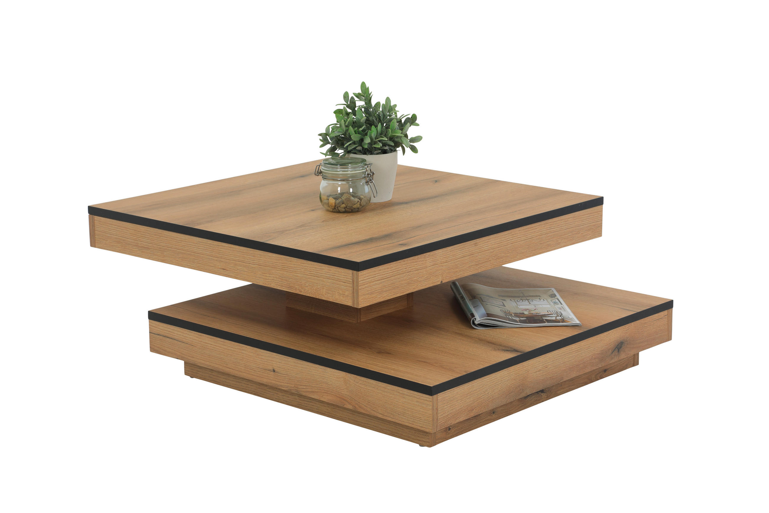 COUCHTISCH 78/78/34 cm quadratisch Eichefarben  - Eichefarben, Design, Holzwerkstoff (78/78/34cm) - Livetastic