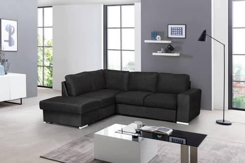 ECKSOFA Anthrazit Mikrofaser  - Chromfarben/Anthrazit, KONVENTIONELL, Textil/Metall (213/248cm) - MID.YOU