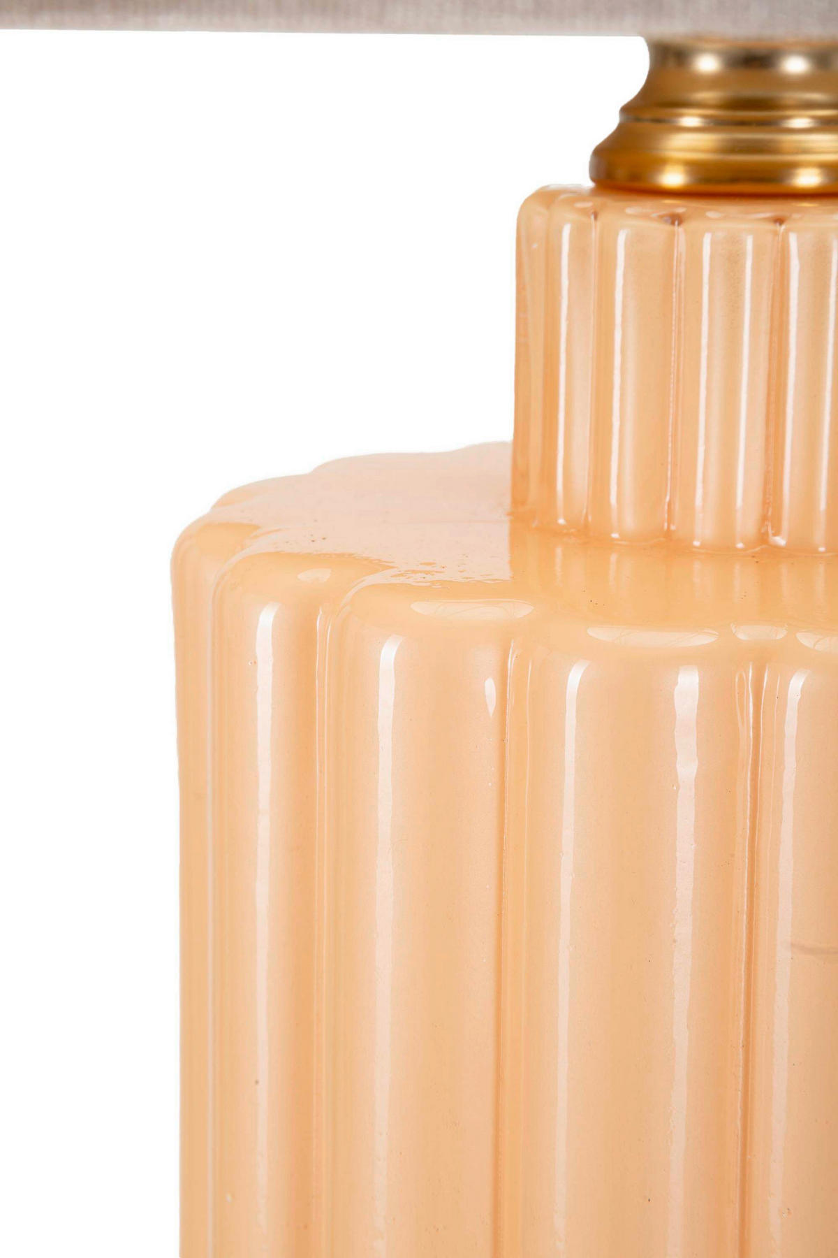 TISCHLEUCHTE   - Perlmutt/Goldfarben, Basics, Glas/Textil (40.5/69.5/40.5cm)