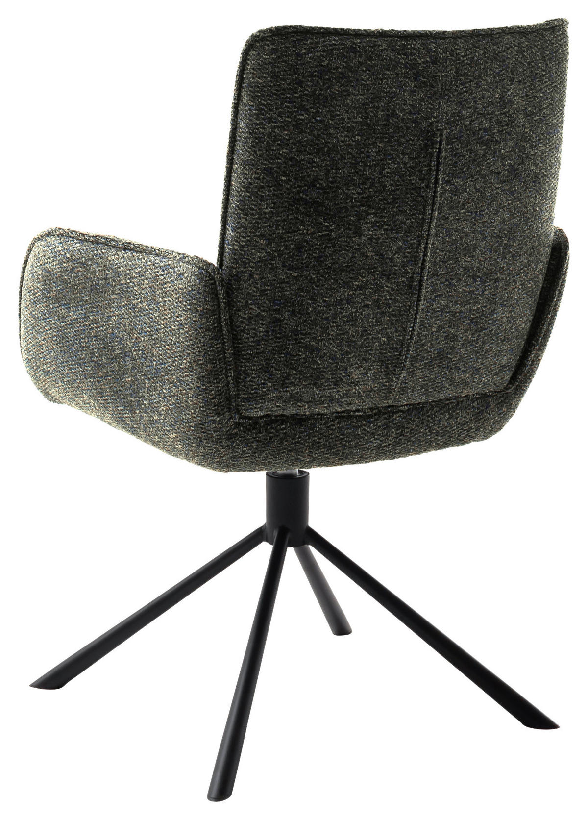 ARMLEHNSTUHL  Sitzfläche 360° drehbar, automatische Rückholfunktion Webstoff  Schwarz, Olivgrün  - Schwarz/Olivgrün, Design, Textil/Metall (62/92/65cm) - Novel