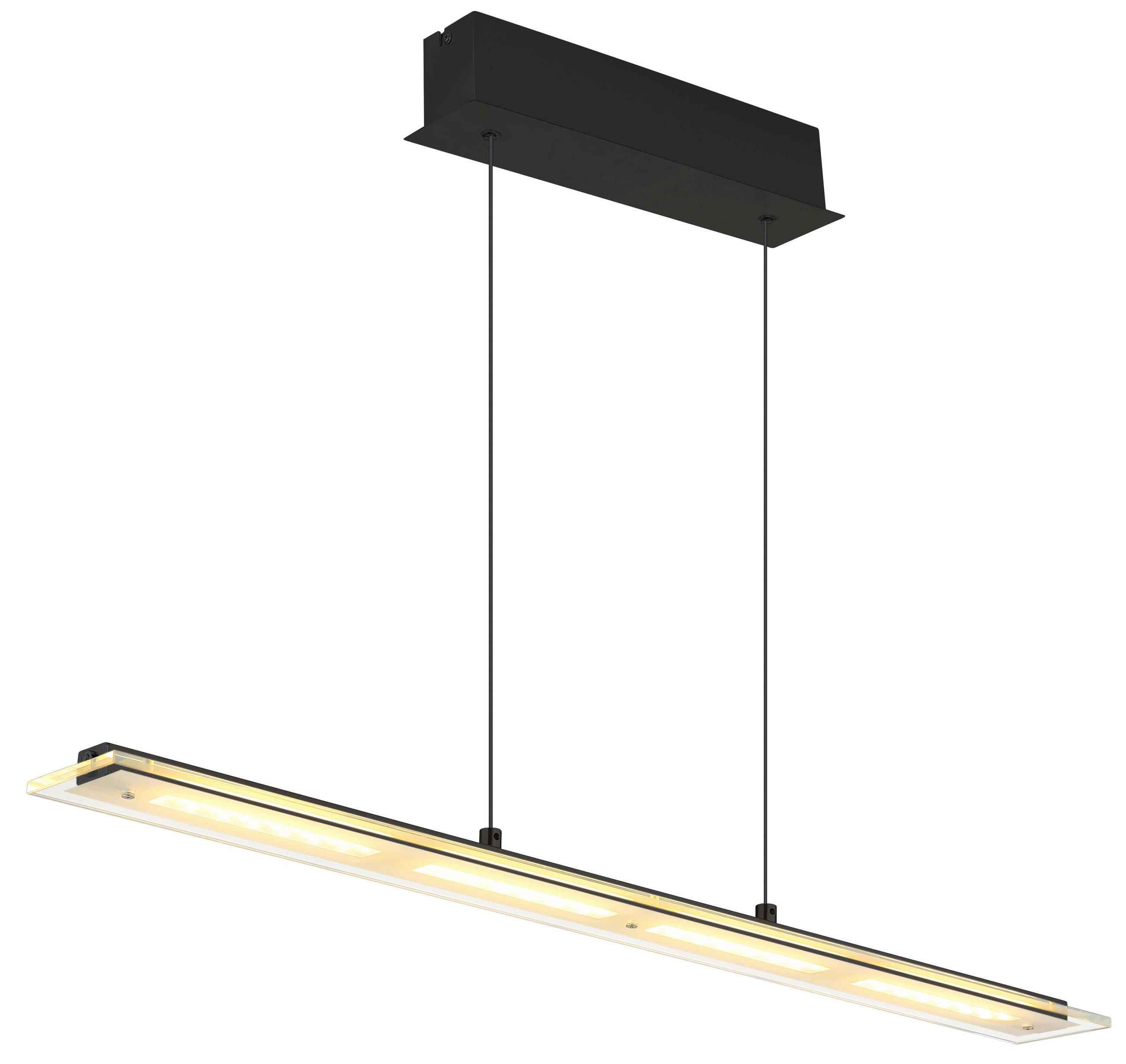 LED-HÄNGELEUCHTE Novak 88/9/150 cm  - Klar/Schwarz, Design, Glas/Kunststoff (88/9/150cm) - Globo