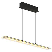 LED-HÄNGELEUCHTE Novak 88/9/150 cm  - Klar/Schwarz, Design, Glas/Kunststoff (88/9/150cm) - Globo