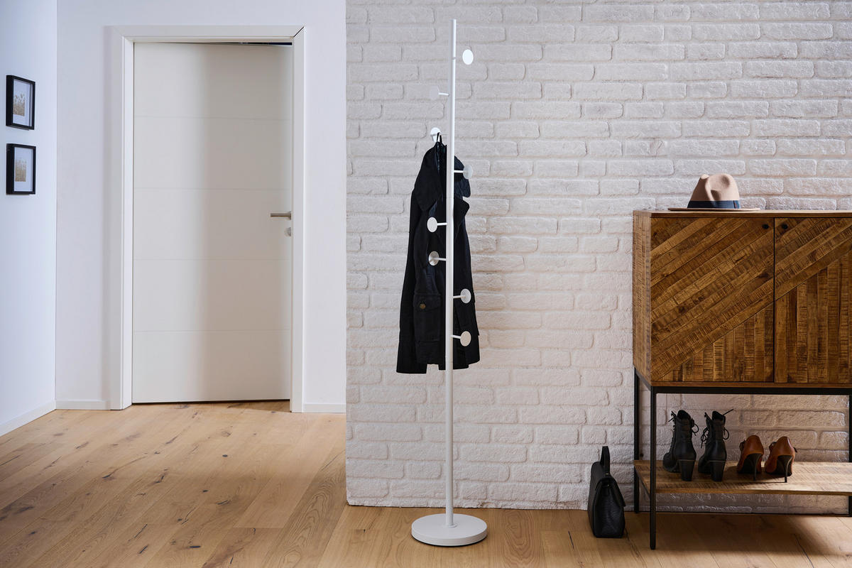 KLEIDERSTÄNDER in Weiß 29/176/29 cm   - Weiß, MODERN, Metall (29/176/29cm) - PBJ