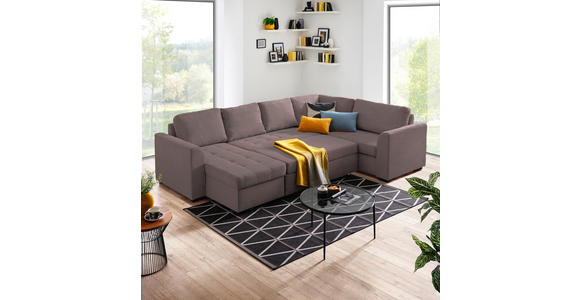 WOHNLANDSCHAFT in Cord, Velours Braun  - Schwarz/Braun, Design, Kunststoff/Textil (160/311/205cm) - Xora