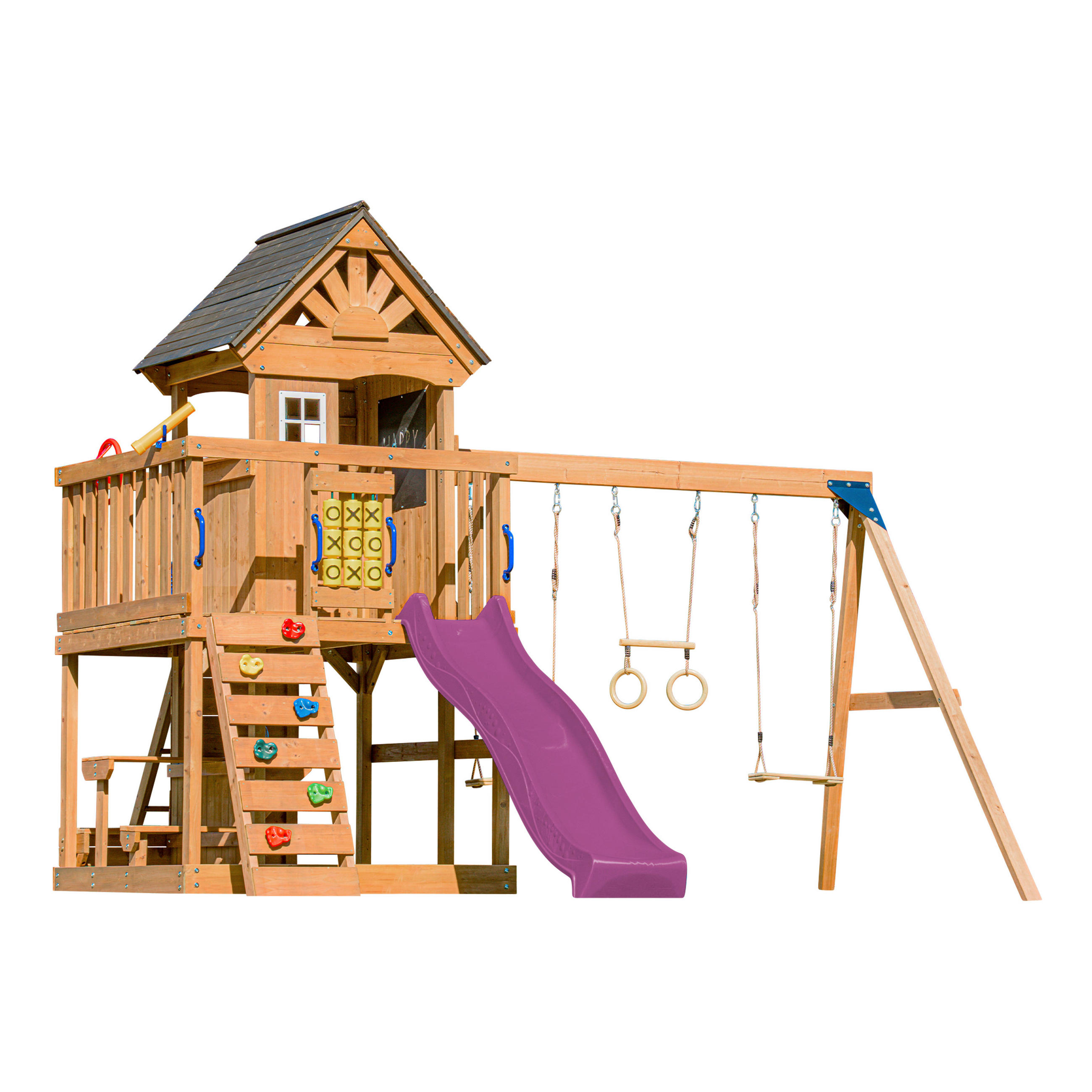 HRACÍ VĚŽ - antracitová/hnědá, Basics, dřevo/plast (435/410/305cm) - Ambia Garden