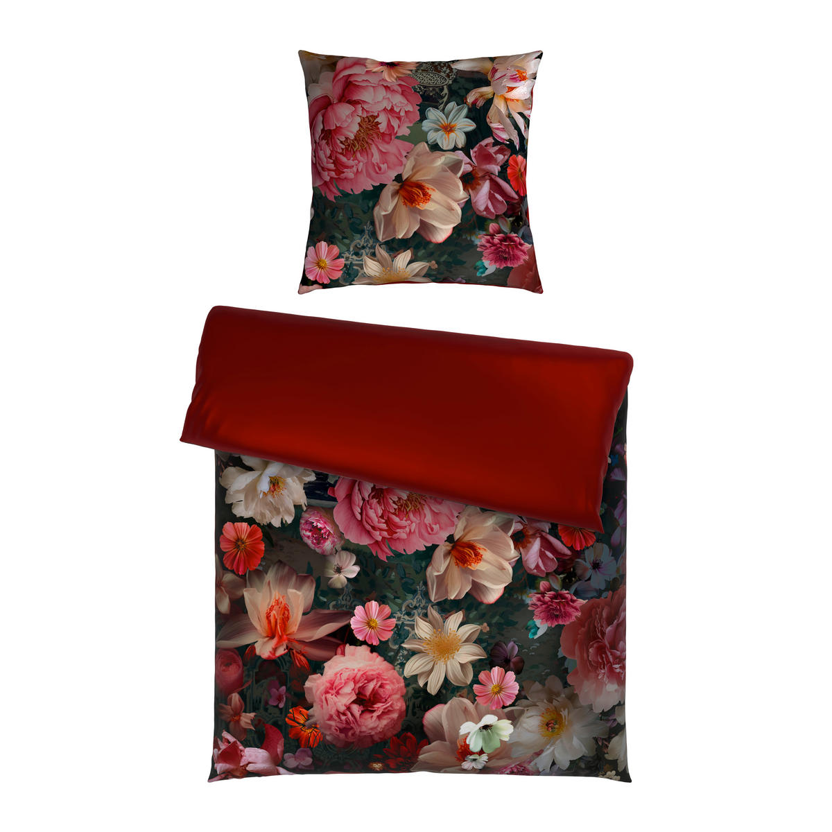 WENDEBETTWÄSCHE Satin 135/200 cm  - Bordeaux, Textil (135/200cm) - Novel