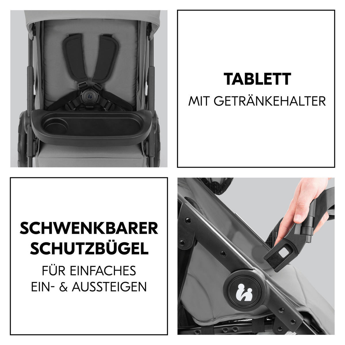 BUGGY Shop N Care  - Schwarz/Grau, Basics, Kunststoff/Textil (40.5/104/51.5cm) - Hauck