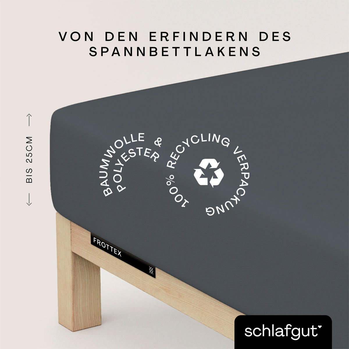 SPANNLEINTUCH 100/200 cm Frottee  - Dunkelgrau, Basics, Textil (100/200cm) - Schlafgut
