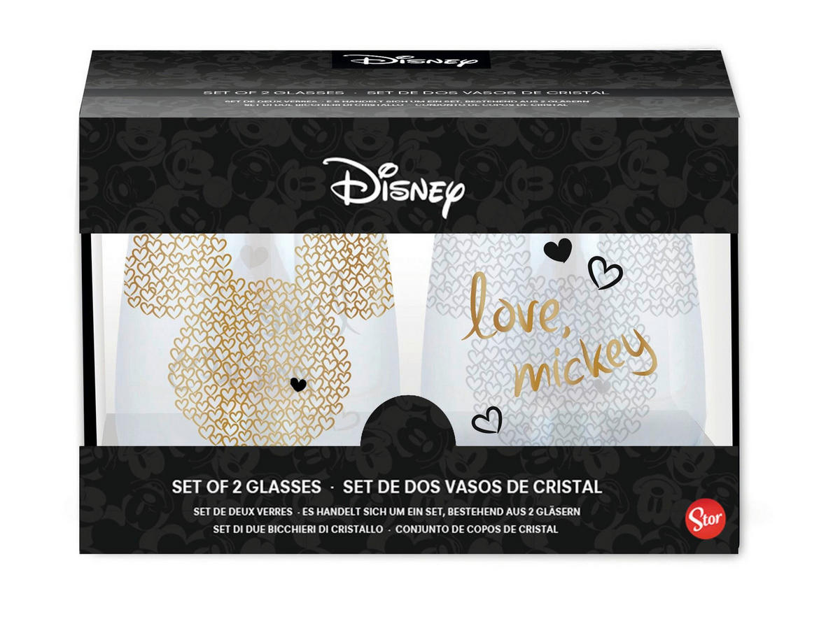 GLÄSERSET Mickey Mouse   - Goldfarben/Schwarz, Basics, Glas (0,5 x 2l) - Disney