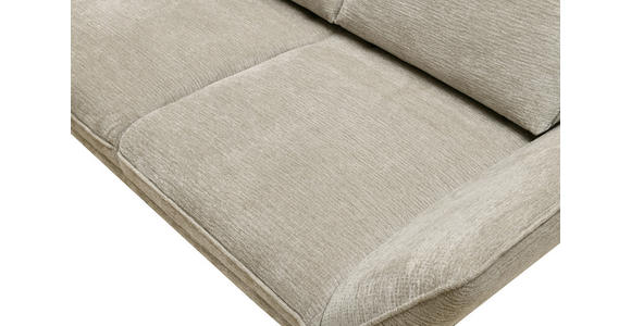 ECKSOFA inkl. Funktionen Beige Mikrofaser Armteilverstellung, Sitztiefenverstellung, Kopfstütze  - Beige/Schwarz, Design, Textil/Metall (170/325cm) - Novel