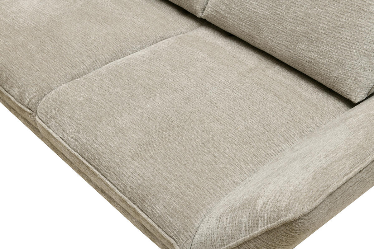 ECKSOFA Beige Mikrofaser  - Beige/Schwarz, Design, Textil/Metall (170/325cm) - Novel