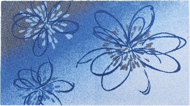 BADTEPPICH LUSIA Blau 70/120 cm  - Blau, KONVENTIONELL, Kunststoff/Textil (70/120cm) - Grund
