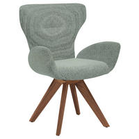 ARMLEHNSTUHL  Stoffauswahl, Typenauswahl, inklusive Armlehnen, Gestellauswahl, gepolsterte Armlehnen Bouclé  - Blau/Nussbaumfarben, Design, Holz/Textil (65/93/68cm) - Musterring