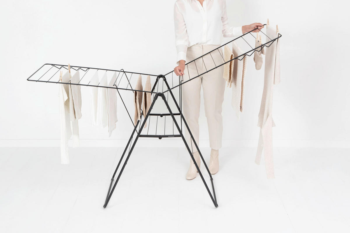 STANDTROCKNER  - Schwarz, Basics, Metall (59.2/98.4/5cm) - Brabantia