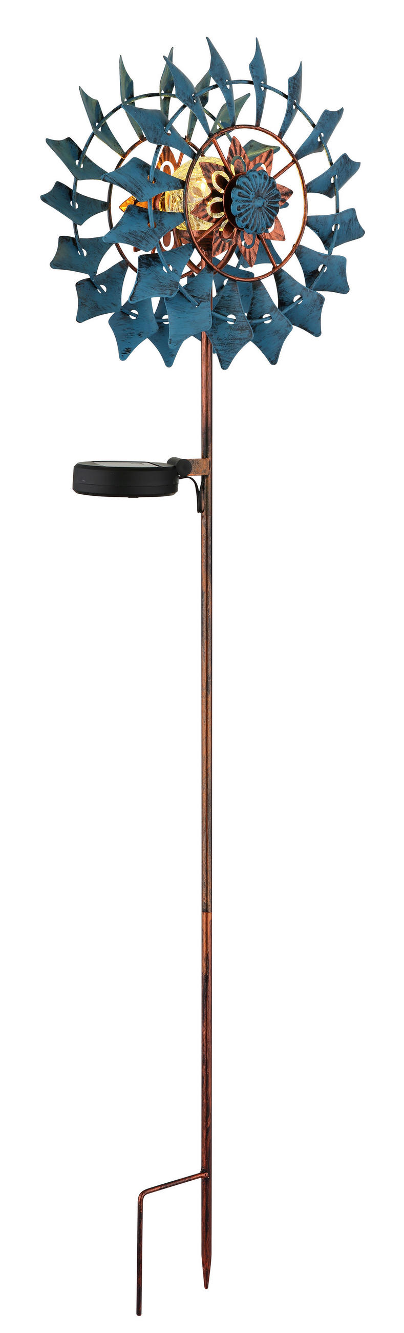 SOLARLEUCHTE  - Blau/Klar, Design, Glas/Metall (22,5/11,5/92cm) - Globo