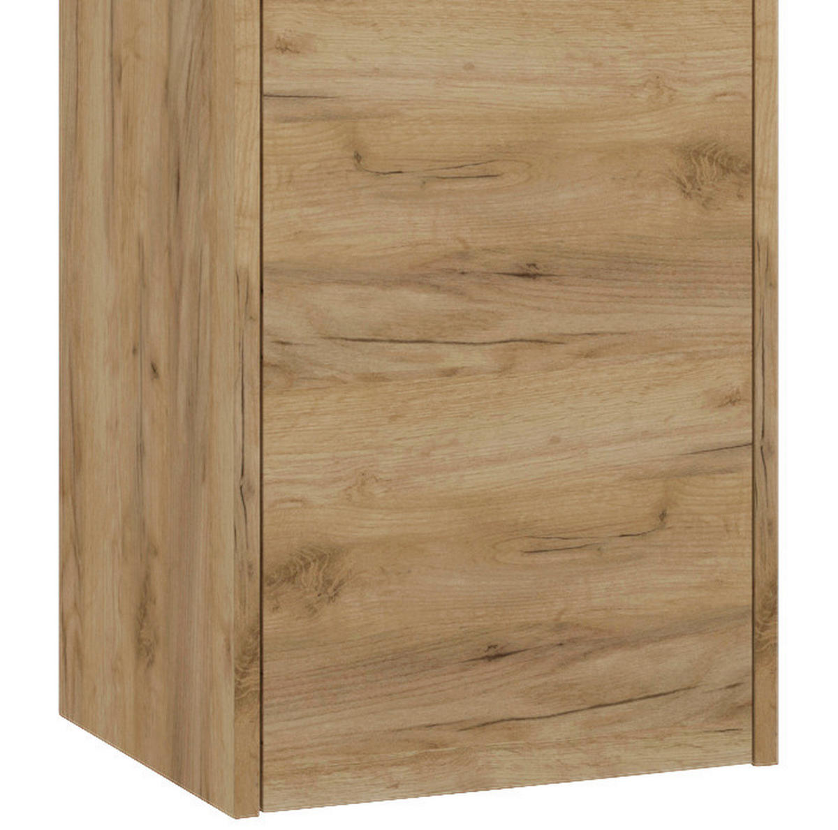 HOCHSCHRANK 35/160/30 cm  - Chromfarben/Eichefarben, MODERN, Holzwerkstoff/Metall (35/160/30cm) - MID.YOU