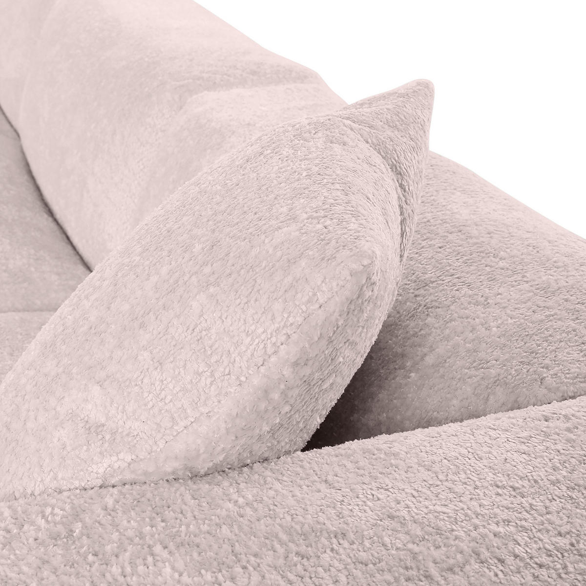 WOHNLANDSCHAFT Rosa Chenille  - Schwarz/Rosa, MODERN, Kunststoff/Textil (225/356/178cm) - Carryhome