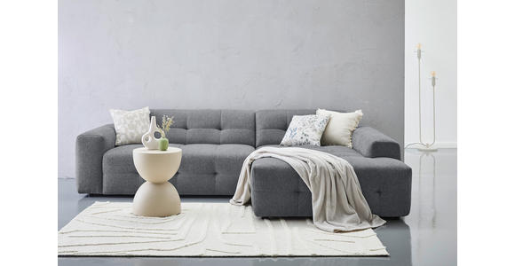 ECKSOFA Dunkelgrau Flachgewebe  - Dunkelgrau/Schwarz, KONVENTIONELL, Kunststoff/Textil (292/189cm) - Carryhome