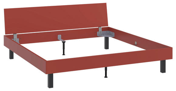 BETT 200/200 cm,  in Rot, Koralle  - Koralle/Rot, Design, Metall (200/200cm) - Xora