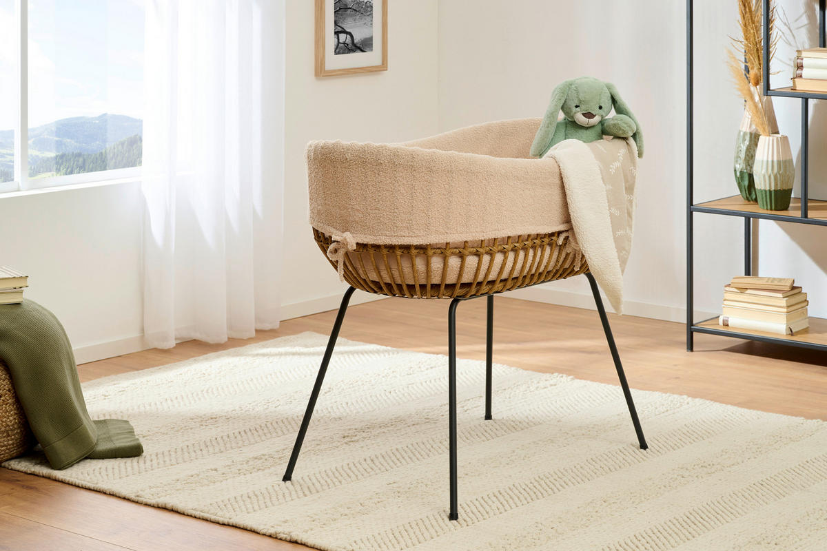 STUBENKORB  Schwarz, Beige, Ecru  - Ecru/Beige, Trend, Kunststoff/Textil (90/50/80cm) - Jimmylee
