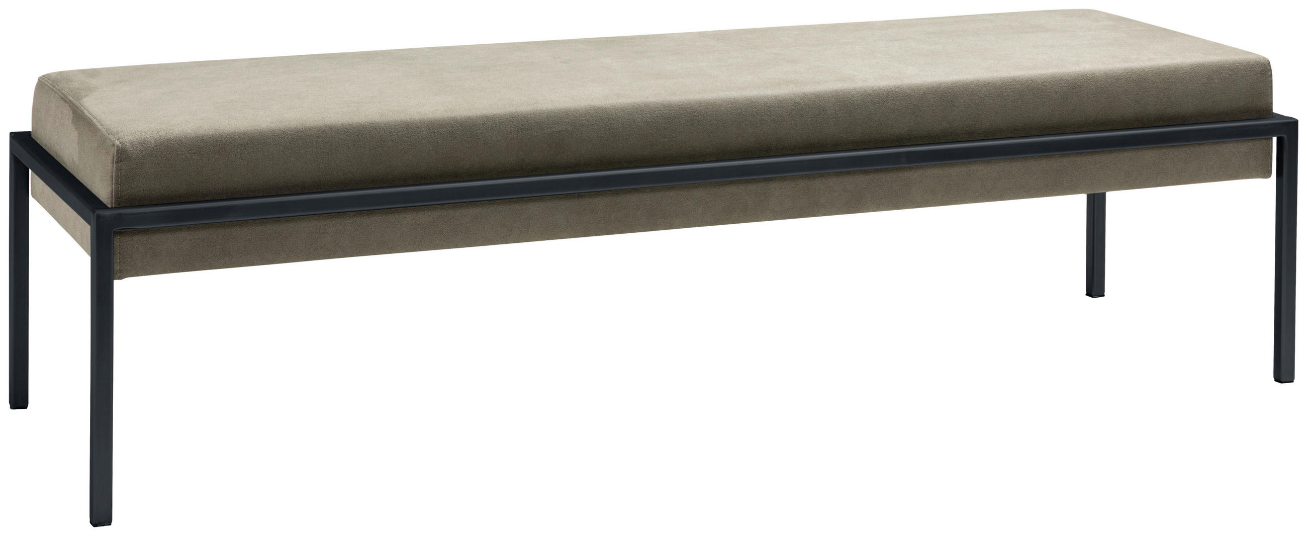 BETTBANK Lederlook Anthrazit, Dunkelgrün  - Dunkelgrün/Anthrazit, Design, Textil/Metall (144/38/44cm) - Hasena