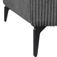 ECKSOFA Dunkelgrau Cord  - Dunkelgrau/Schwarz, KONVENTIONELL, Textil/Metall (285/170cm) - Carryhome