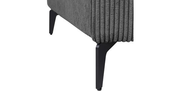 ECKSOFA Dunkelgrau Cord  - Dunkelgrau/Schwarz, KONVENTIONELL, Textil/Metall (285/170cm) - Carryhome