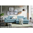 ECKSOFA  in Webstoff Hellblau  265/180 cm  - Schwarz/Hellblau, Design, Textil/Metall (265/180cm) - Carryhome