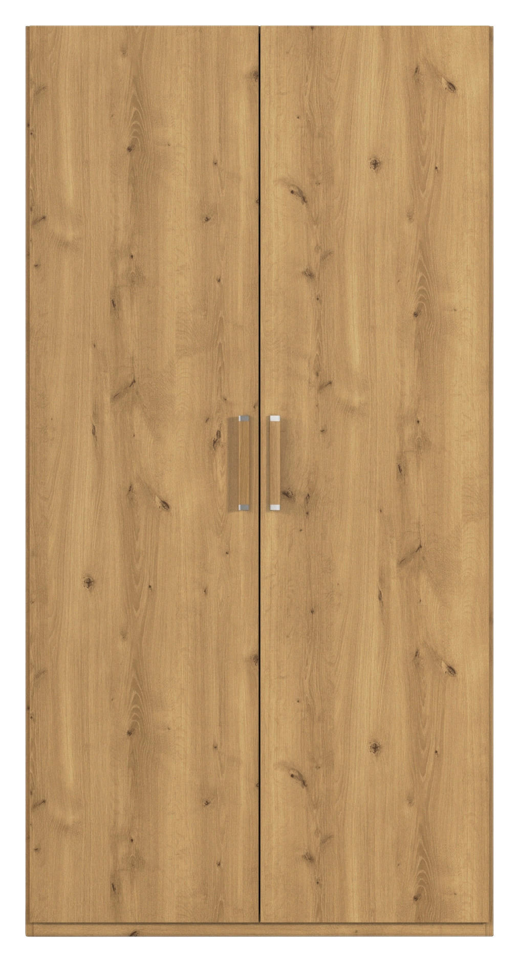 DREHTÜRENSCHRANK 101/223/60 cm 2-türig Eichefarben  - Eichefarben/Silberfarben, Design, Holzwerkstoff/Kunststoff (101/223/60cm) - Novel