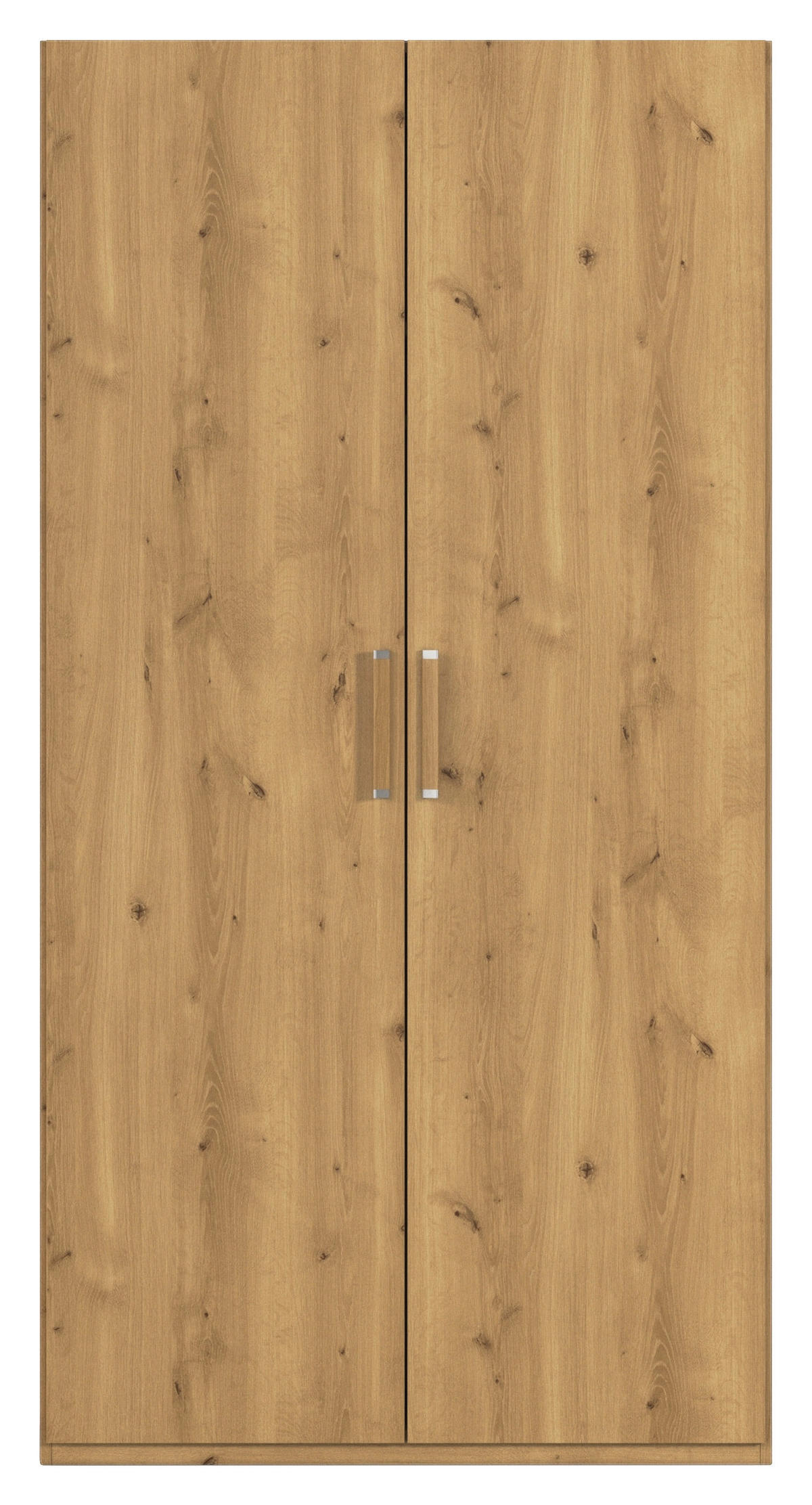 DREHTÜRENSCHRANK  in Eichefarben  - Eichefarben/Silberfarben, Design, Holzwerkstoff/Kunststoff (101/197/60cm) - Novel
