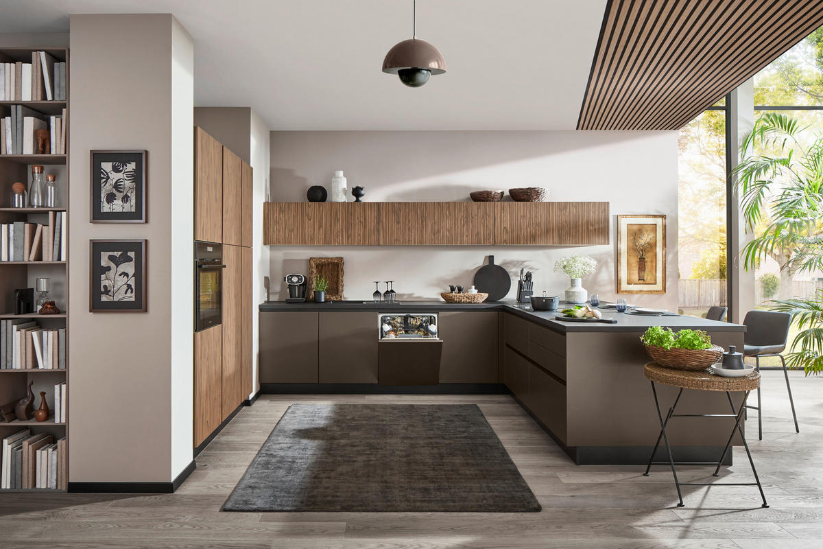 EINBAUKÜCHE   - Braun, Design, Holzwerkstoff - Dieter Knoll