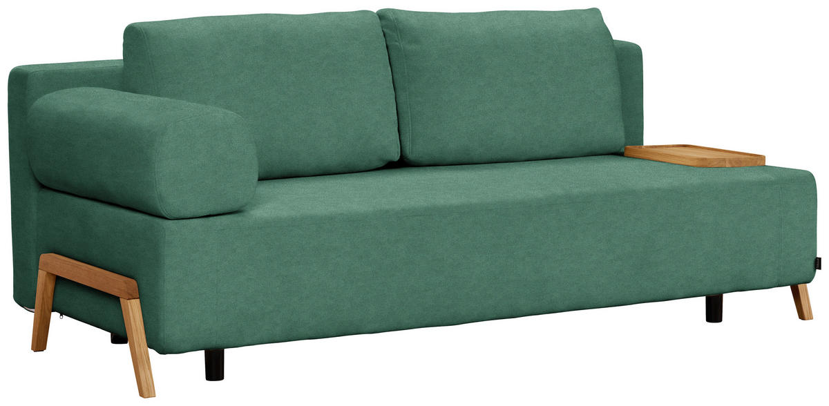 SCHLAFSOFA in Holz, Textil Türkis  - Türkis/Naturfarben, Design, Holz/Textil (211/88/102cm) - Niels Andersson