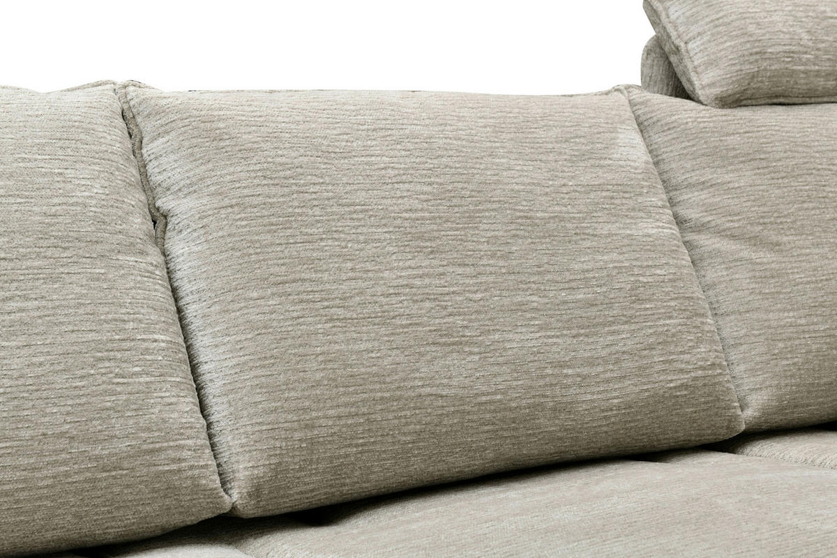 ECKSOFA Beige Mikrofaser  - Beige/Schwarz, Design, Textil/Metall (325/85/109-170cm) - Novel
