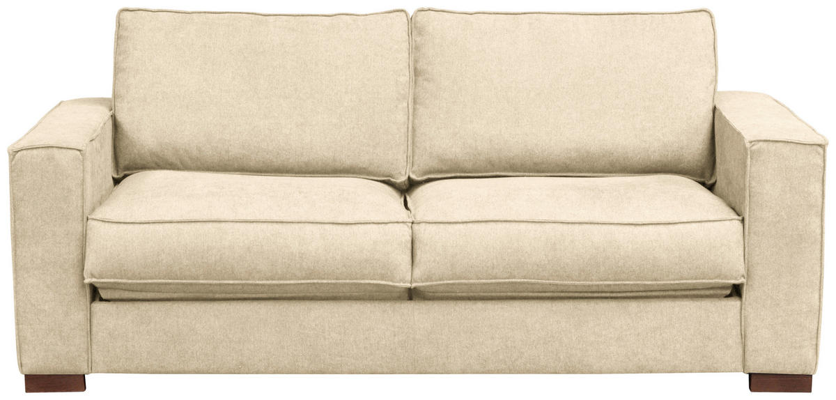 SCHLAFSOFA Webstoff Creme  - Dunkelbraun/Creme, Design, Holz/Textil (203/85/99cm) - MID.YOU