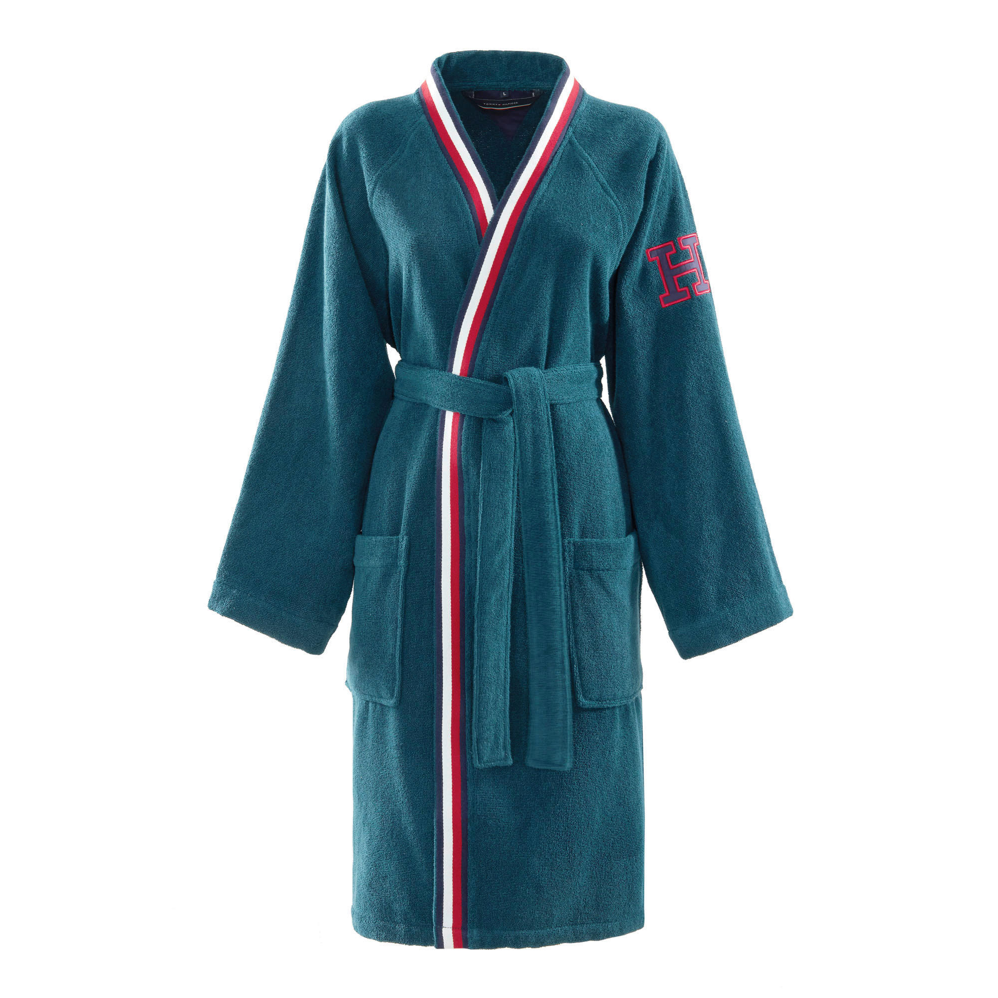 BADEMANTEL Classics  - Grün, Basics, Textil (Lnull) - Tommy Hilfiger