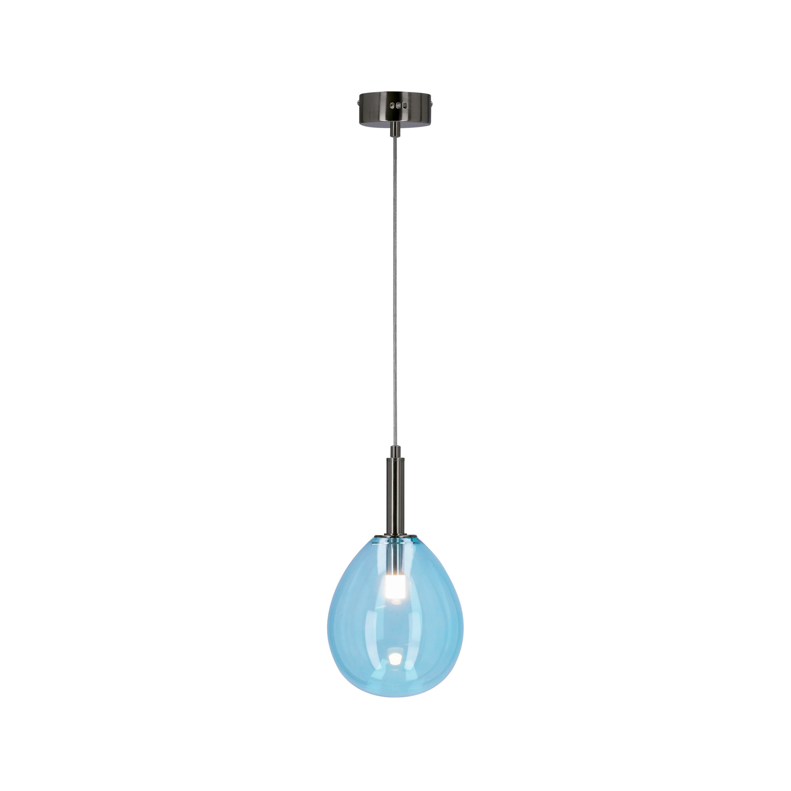 XXXLutz Led-Hängeleuchte Lukka Chrom, Hellblau 18x115x18 cm