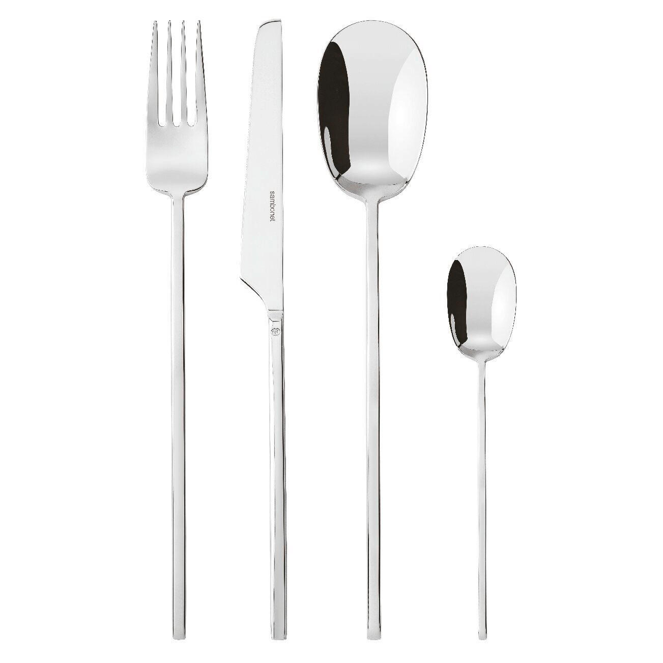 JEDILNI PRIBOR  Cento 100  24-delni  nerjaveče jeklo   - barve nerjavečega jekla, Basics, kovina (35/25/10cm) - Sambonet
