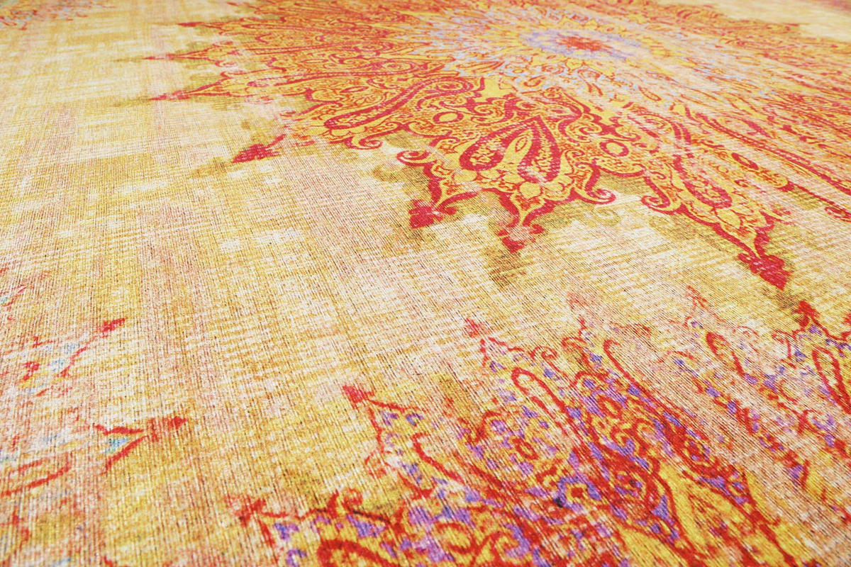 FLACHWEBETEPPICH  Wohnzimmer 140/200 cm Rooftop Orange, Rot, Hellgelb rechteckig  - Rot/Hellgelb, Basics, Textil (140/200cm) - WECON HOME
