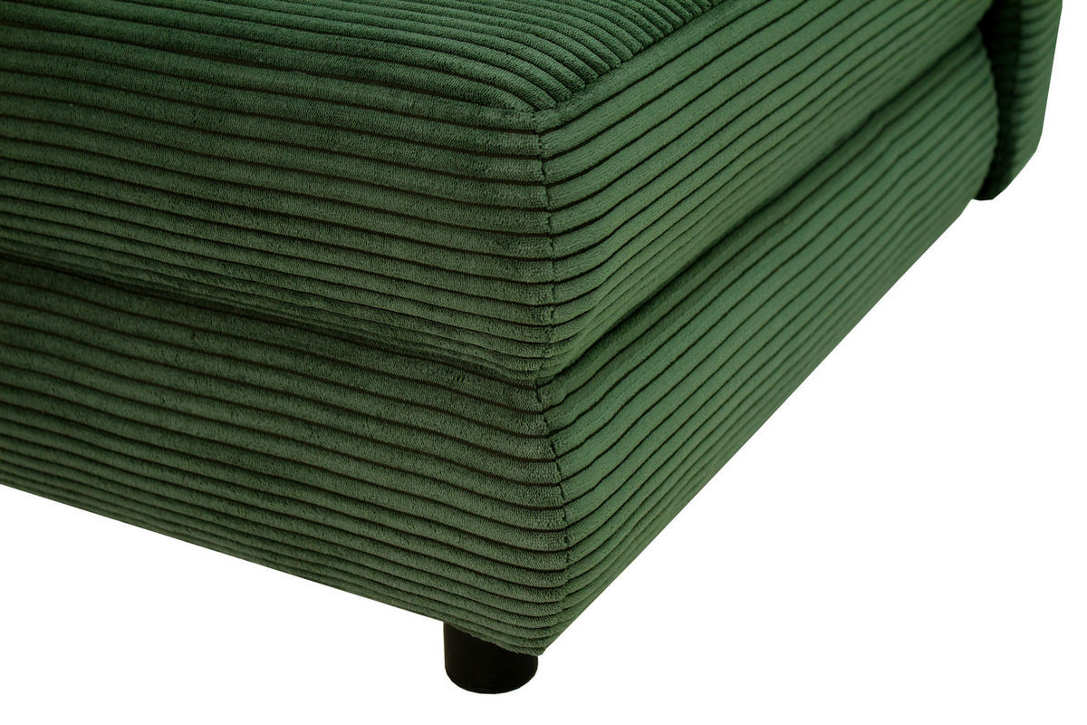 SCHLAFSOFA Cord Grün  - Schwarz/Grün, Design, Kunststoff/Textil (197/77/81cm) - home24