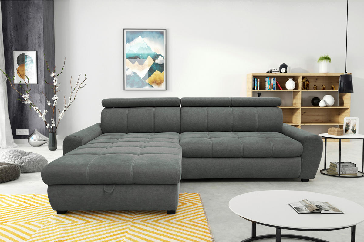 COLTAR EXTENSIBIL textil gri  - alb/negru, Design, plastic/textil (173/276cm) - Stylife