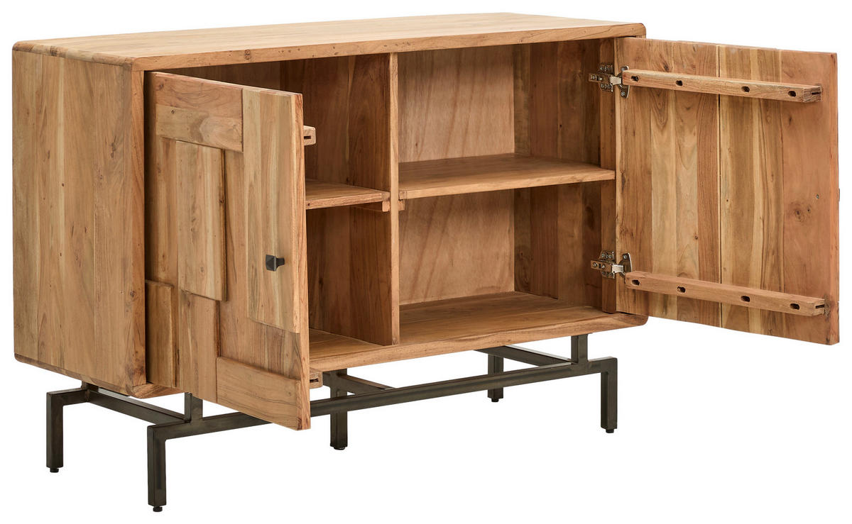 KOMMODE 118/80/45 cm  in Akaziefarben  - Dunkelgrau/Naturfarben, Natur, Holz/Metall (118/80/45cm) - MID.YOU