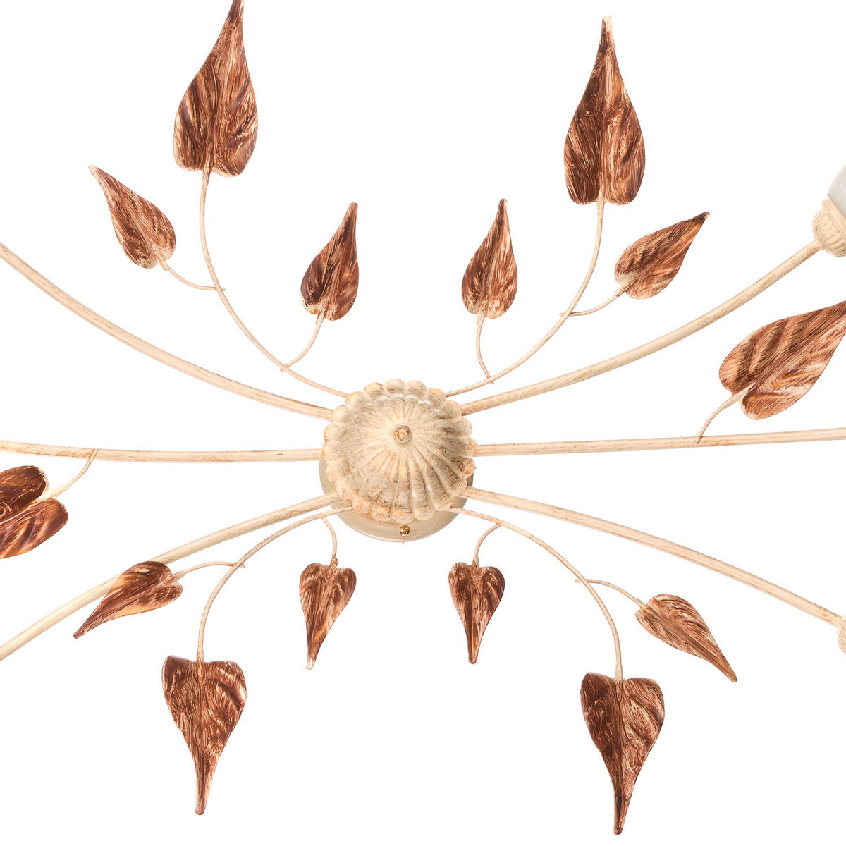 DECKENLEUCHTE 65/40/125 cm   - Beige/Weiß, ROMANTIK / LANDHAUS, Glas/Metall (65/40/125cm)