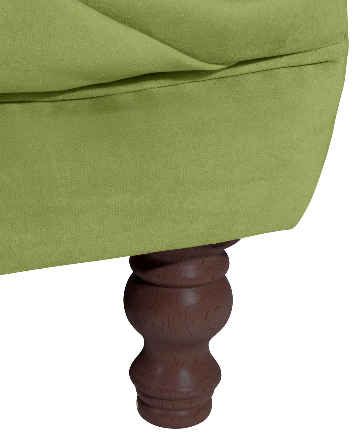 CHESTERFIELD-ZWEISITZER-SOFA  in Velours Olivgrün  - Nussbaumfarben/Olivgrün, Design, Holz/Textil (200/80/100cm) - Max Winzer