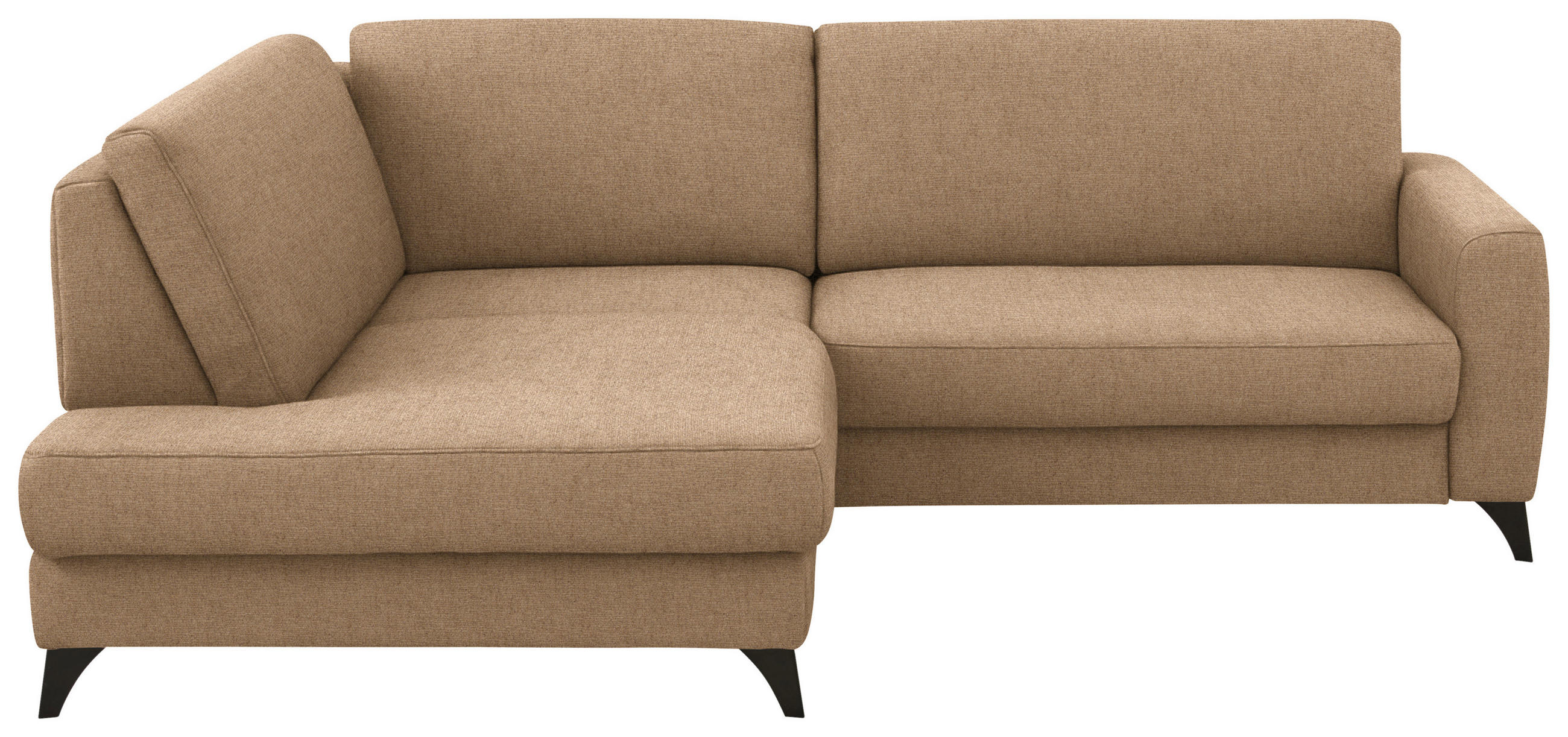 ECKSOFA 182/239 cm  in Chenille Altrosa Rücken echt  182/239 cm  - Schwarz/Altrosa, Design, Textil/Metall (182/239cm) - Beldomo Comfort