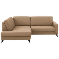 ECKSOFA  Chenille Altrosa  - Schwarz/Altrosa, Design, Textil/Metall (182/239cm) - Beldomo Comfort