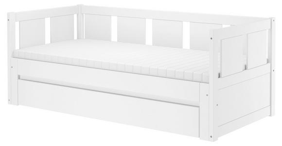 AUSZIEHBETT 90-180/200 cm  in Weiß  - Naturfarben/Weiß, KONVENTIONELL, Holz (90-180/200cm) - Carryhome