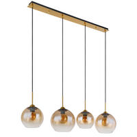 HÄNGELEUCHTE 120/25/120 cm  - Klar/Messingfarben, Trend, Glas/Metall (120/25/120cm) - Collett's Monde
