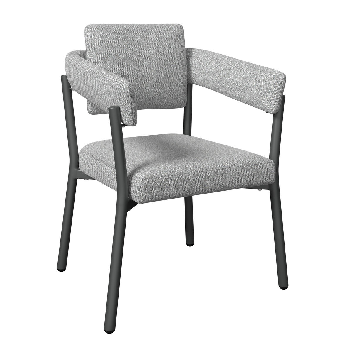 GARTENSTUHL Metall, Textil Anthrazit, Hellgrau  - Anthrazit/Hellgrau, MODERN, Textil/Metall (65/77/61cm) - Ambia Garden