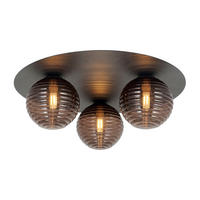 DECKENLEUCHTE  38/15 cm    - Schwarz/Braun, Trend, Glas/Metall (38/15cm) - Novel