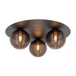 DECKENLEUCHTE  38/15 cm    - Schwarz/Braun, Trend, Glas/Metall (38/15cm) - Novel